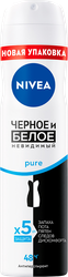 Дезодорант-антиперспирант спрей NIVEA Pure Черное и Белое Невидимая защита, 150мл, картинка