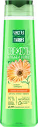 Шампунь для волос склонных к жирности ЧИСТАЯ ЛИНИЯ Шалфей, календула, тысячелистник, на отваре целебных трав, 400мл, детальное фото