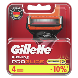 Кассеты сменные для бритья GILLETTE Fusion5 ProGlide Power, 4шт, картинка