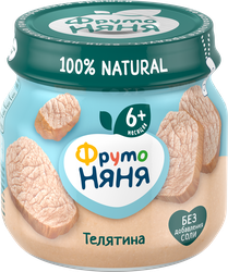 Пюре мясное ФРУТОНЯНЯ Телятина, с 6 месяцев, 80г, картинка