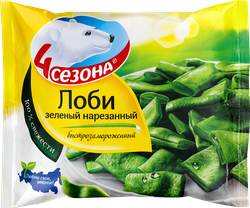 Лоби замороженный 4 СЕЗОНА зеленый нарезанный, 400г, крупный план