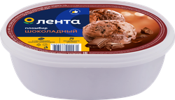 Мороженое ЛЕНТА Пломбир шоколадный с шоколадной крошкой, без змж, 400г, фото