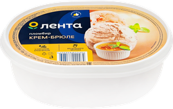 Мороженое ЛЕНТА Пломбир крем-брюле, без змж, 400г, крупный план