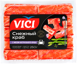 Крабовые палочки VICI с мясом натурального краба, 250г, изображение