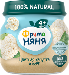 Пюре овощное ФРУТОНЯНЯ Цветная капуста, с 4 месяцев, 80г, вид