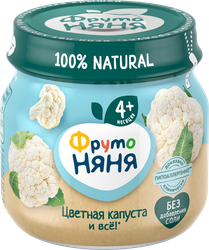 Пюре овощное ФРУТОНЯНЯ Цветная капуста, с 4 месяцев, 80г, фото