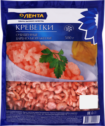 Креветки варено-мороженые ЛЕНТА очищенные 200/300, 500г, крупный план