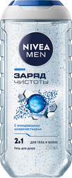 Гель для душа мужской NIVEA Men Заряд чистоты, 250мл, картинка