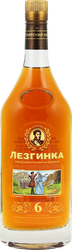 Коньяк ЛЕЗГИНКА выдержанный марочный КВ 40%, 0.5л, крупный план