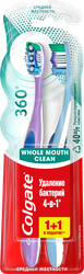 Зубная щетка COLGATE 360 Суперчистота всей полости рта, антибактериальная, средней жесткости, 1+1, 2шт, вид