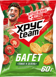Сухарики ХРУСTEAM багет Томат и зелень, 60г, вид
