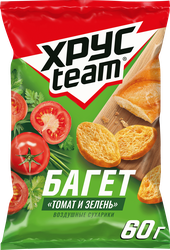 Сухарики ХРУСTEAM багет Томат и зелень, 60г, вид