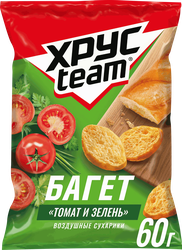 Сухарики ХРУСTEAM багет Томат и зелень, 60г, изображение