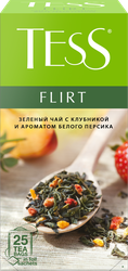 Чай зеленый TESS Flirt с кусочками персика и клубники, 25пак, изображение