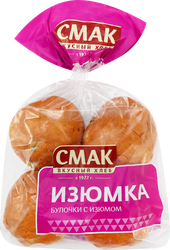 Булочки СМАК Изюмка, высший сорт, 160г, крупный план