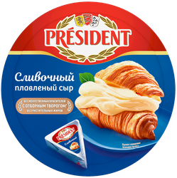 Сыр плавленый PRESIDENT Сливочный 45%, без змж, 140г, детальное фото