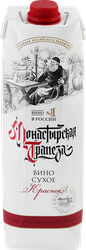 Вино МОНАСТЫРСКАЯ ТРАПЕЗА красное сухое, 1л, картинка