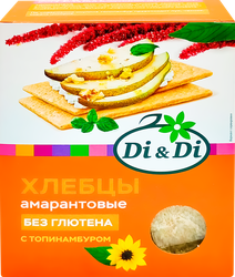 Хлебцы амарантовые DI&DI с топинамбуром, без глютена 195г, картинка