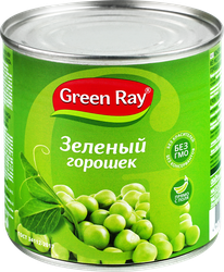 Горошек зеленый GREEN RAY молодой, 425мл, крупный план