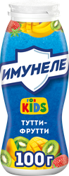 Напиток кисломолочный ИМУНЕЛЕ For Kids Тутти-фрутти 1,5%, без змж, 100г, изображение