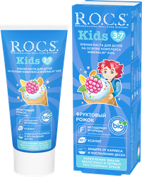 Зубная паста детская R.O.C.S. Фруктовый рожок, без фтора, 45г, картинка