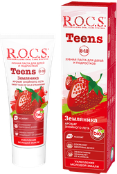 Зубная паста детская R.O.C.S.Teens Земляника, 74г, детальное фото