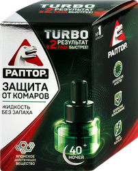 Жидкость от комаров РАПТОР Turbo 40 ночей, 35мл, крупный план
