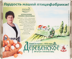 Яйцо куриное РОСКАР деревенское С1, 20шт, крупный план
