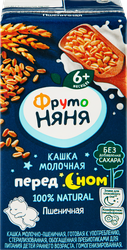 Кашка пшеничная ФРУТОНЯНЯ молочная, с пребиотиками, с 6 месяцев, 200мл, крупный план