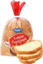 Батон КОЛОМЕНСКОЕ Нарезной, высший сорт, в нарезке, половинка, 200г, вид
