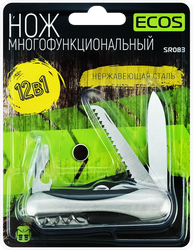 Нож туристический многофункциональный ECOS 17,5см, 11в1 в чехле, Арт. 325111/12/13, фото