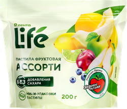 Пастила фруктовая ЛЕНТА LIFE Ассорти, 200г, детальное фото
