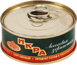 Икра лососевая ПУТИНА зернистая 1-й сорт, 95г, вид