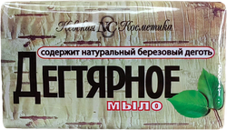Туалетное мыло НЕВСКАЯ КОСМЕТИКА Дегтярное, с березовым дегтем, 140г, крупный план