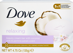Крем-мыло DOVE Кокосовое молочко и лепестки жасмина бессульфатное, 135г, вид