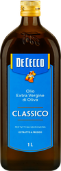 Масло оливковое DE CECCO Classico Olio Extra Vergine Di Oliva нерафинированное высший сорт, 1000мл, крупный план
