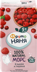Морс ФРУТОНЯНЯ Клюква и малина, с 5 месяцев, 200мл, картинка