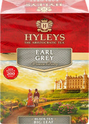 Чай черный HYLEYS Эрл Грей с ароматом бергамота байховый листовой, 200г, крупный план
