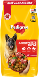 Корм сухой для взрослых собак PEDIGREE с говядиной, для крупных пород, 13кг, вид