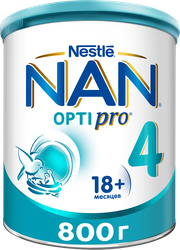Изображение товара Молочко детское NAN 4 Optipro для роста и иммунитета 800г Изображение товара Молочко детское NAN 4 Optipro для роста и иммунитета 800г