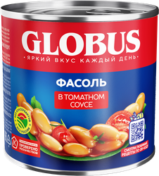 Фасоль белая GLOBUS в томатном соусе, 425мл, изображение