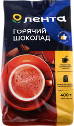 Какао-напиток растворимый ЛЕНТА Горячий шоколад, 400г, крупный план