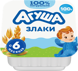 Творог детский АГУША Злаки 3,9%, с 6 месяцев, без змж, 100г, крупный план