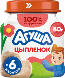 Пюре мясное детское АГУША Цыпленок, с 6 месяцев, 80г, картинка