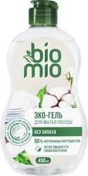 Жидкое средство для мытья посуды BIOMIO без запаха, 450мл, вид