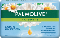 Мыло туалетное PALMOLIVE Натурэль Баланс и мягкость с экстрактом ромашки и витамином Е, 90г, вид