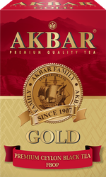Чай черный AKBAR Gold цейлонский байховый, среднелистовой, 250г, фото
