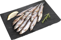 Мойва ЛЕНТА FRESH непотрошеная с головой (из замороженного сырья), весовая, крупный план