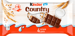 Шоколад KINDER Chocolate with cereals с молочно-злаковой начинкой, 4х24г, изображение