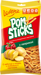 Изображение товара Чипсы картофельные POMSTICKS Lorenz, с паприкой, соломка, 100г